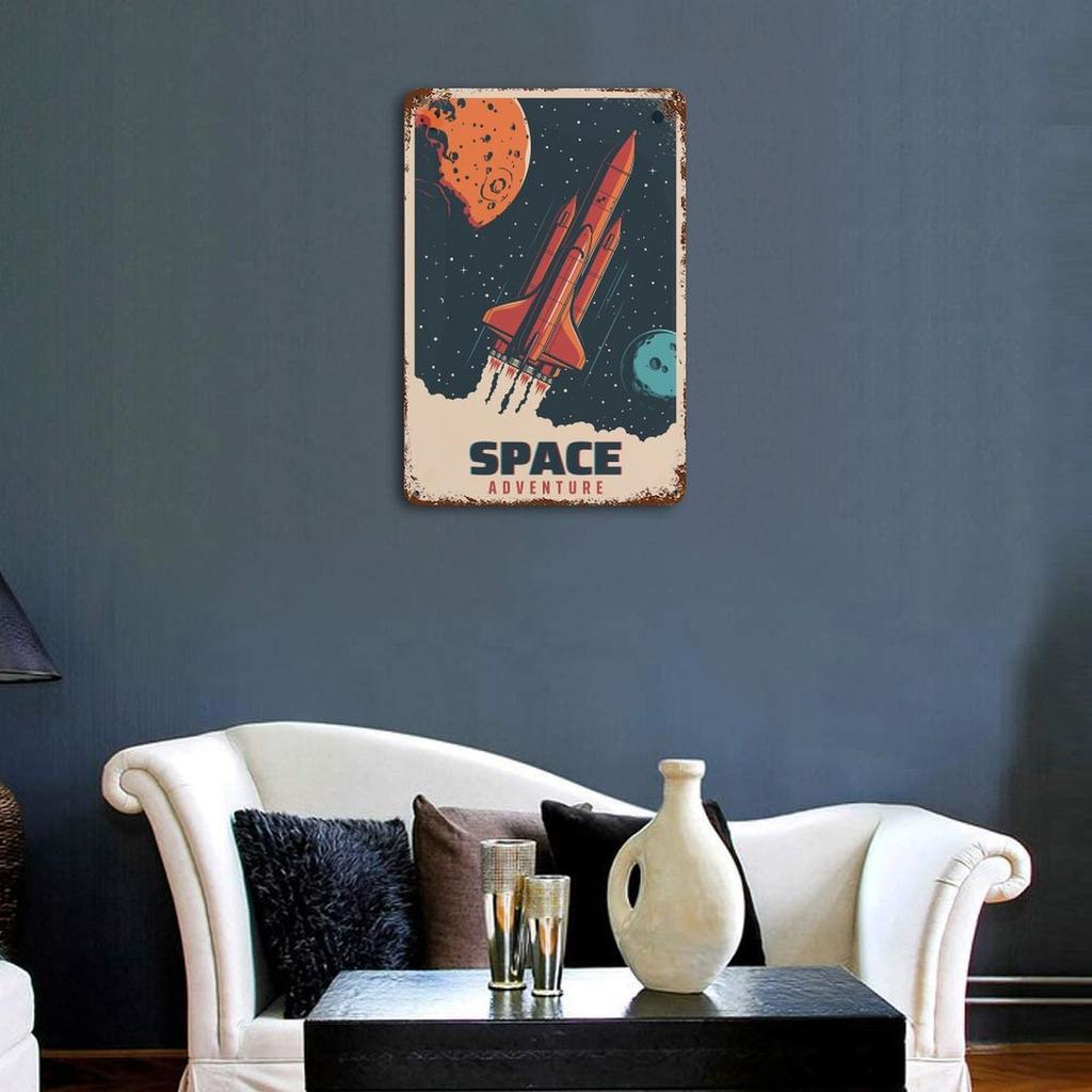 1PC Vertical Rustic Patina Tin Wall Plate, Antique Metal Poster, 20x30cm or 30x40cm, Vintage Display for Cafe Bar Garage Home or Office Decor