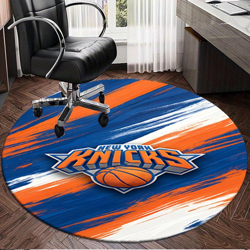Knicks Logo Round Rug for Livingroom,Bedroom, Palyroom, Chair Rug, Area Rug, Circle Carpet, Large Size Fan Christmas Gift