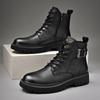Leather Martin Boots Men's Motorcycle Boots Single Boots Thick Sole