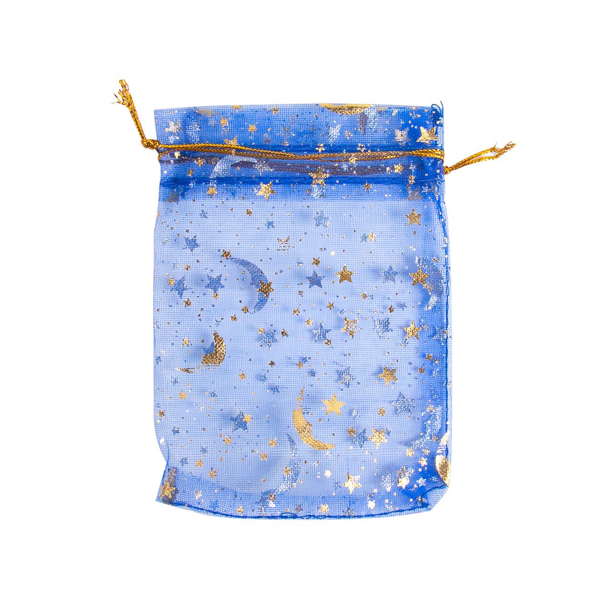 

50pcs Star Moon design Drawstring Organza Sack Bags Eid Mubarak Wedding Party decoration Candy Gift Packing Bag Jewelry Pouch 7x9cm