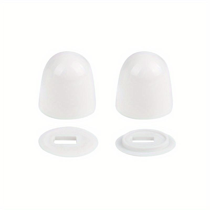 2pcs Easy Push-On Toilet Bolt Caps, Durable Plastic Covers with Extra Washers Conceals Unsightly Bolts for a Sleek Bathroom Look, Toilet Bolt Caps