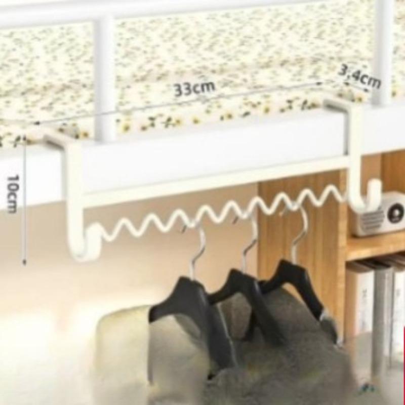 

Wave-shaped Hook Storage Wonder for Student Dormitories: Upper and Lower Bunk Bed Clothes Hooks and Bedside Hooks for Storage 33cm білий