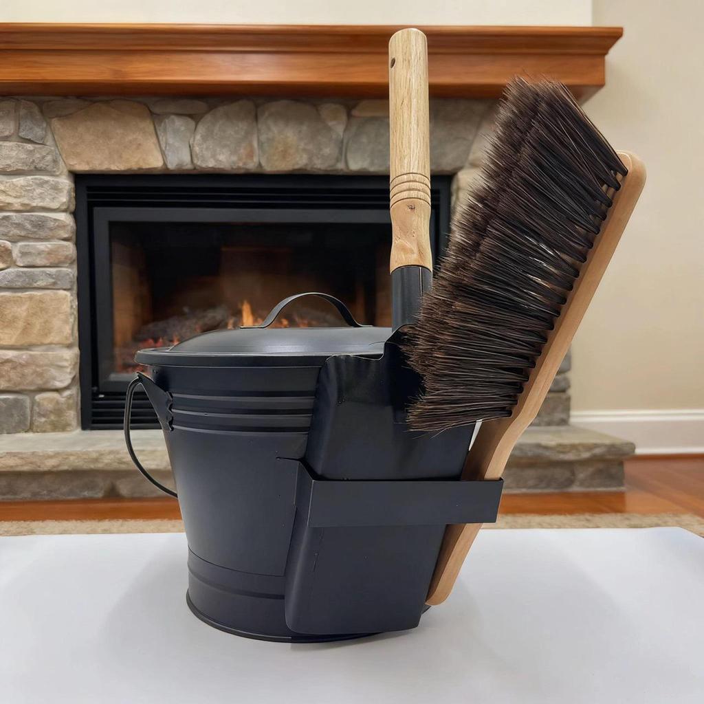 Fireplace Shovel & Ash Bucket 3-Piece Set