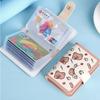 New PU Business Card Holder Anti Thief Cartoon Bear Coin Pouch Wallets Bag Student