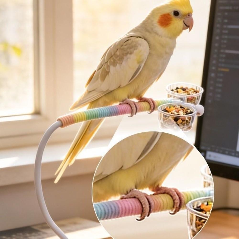 Wear Resistant Parrot Defecation Stand Bite Resistant Bird Feeding Rack Bird Entertainment