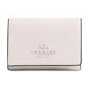Micro 10 Logo Logo Snap Closure Fine Calfskin Wallet Regular Women's Silver with Chalk