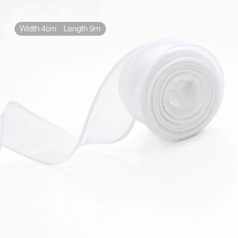 10Yards/Roll Sheer Chiffon Ribbon Organza Satin Ribbons For Gift Wrapping Decoration Wedding Bouquets Wreath Sewing Supplies
