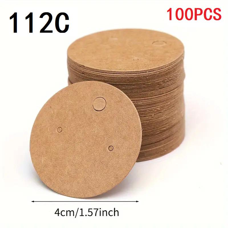 100 Sheets, Kraft Paper, Earring Display Card, Hanging Type, Label Clip, Suitable for Small Businesses, Earring Labels, Jewelry Decoration Cards