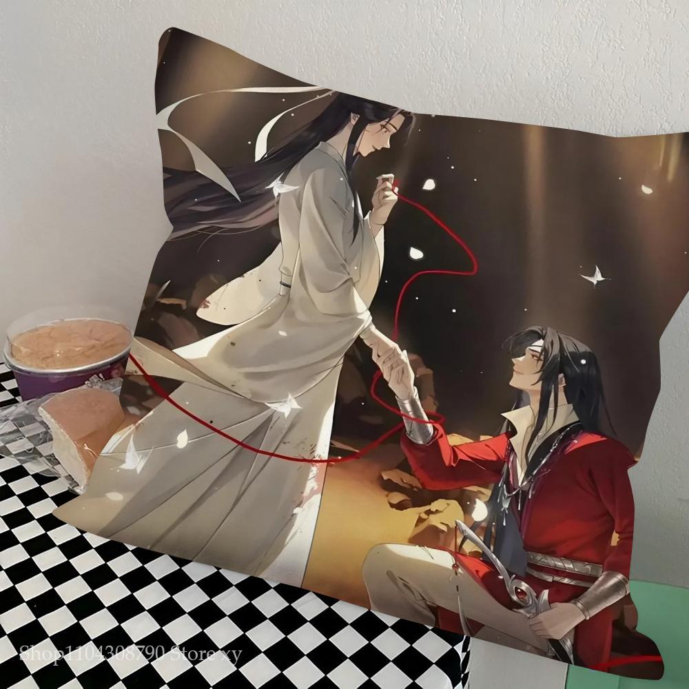 Heavenly Officials Blessing Animation Pillow Case Square Pillow Bedroom Sofa Leisure Comfort Cushion Living Room Home Decoration
