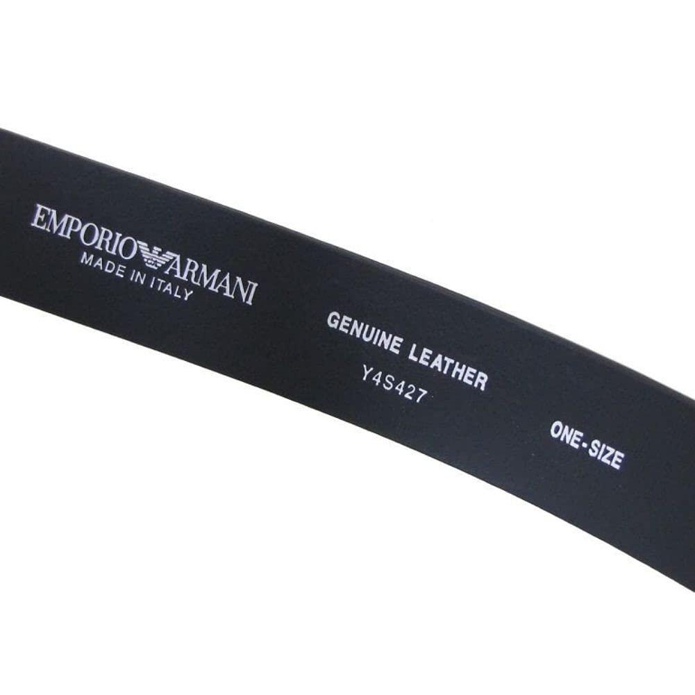 Emporio Armani Wide Stringer System Y4S427 YTU7J 84372 Men's 3.5cm Belt, Compatible, Black, [Used]