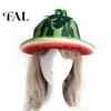 Kreativ Vattenmelonmönstrad Hatt Festmössa, Bredbrättad Solskyddshatt för Kostymfester, Leksam Sommarstrandhatt Lättviktig Elastisk Unisex Huvudbonad