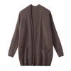 Women's Loose Long Sleeve Wool Cardigan Sweater - No Buttons, Knit Outerwear for Autumn/Winter 2023