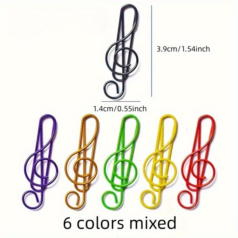 30pcs Colorful Musical Book Marks Note Paper Clip Stationery Random Color Bookmarks Metal School Office Supply Teacher Supplies