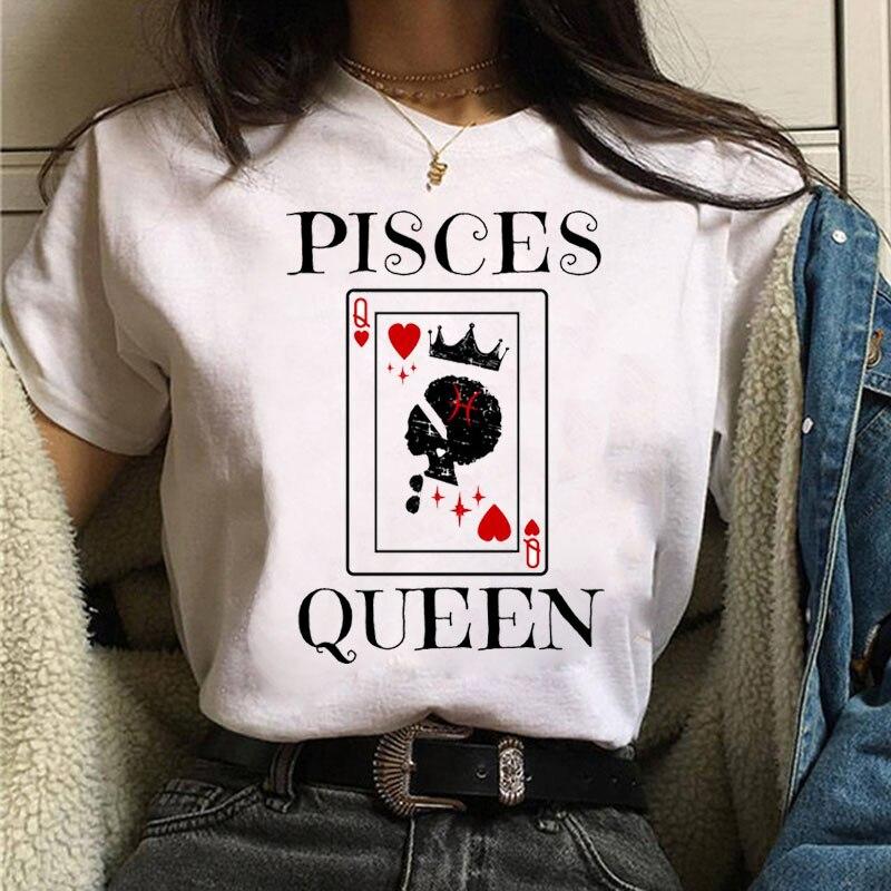 12 Constellations Print Tops Tee Pisces 