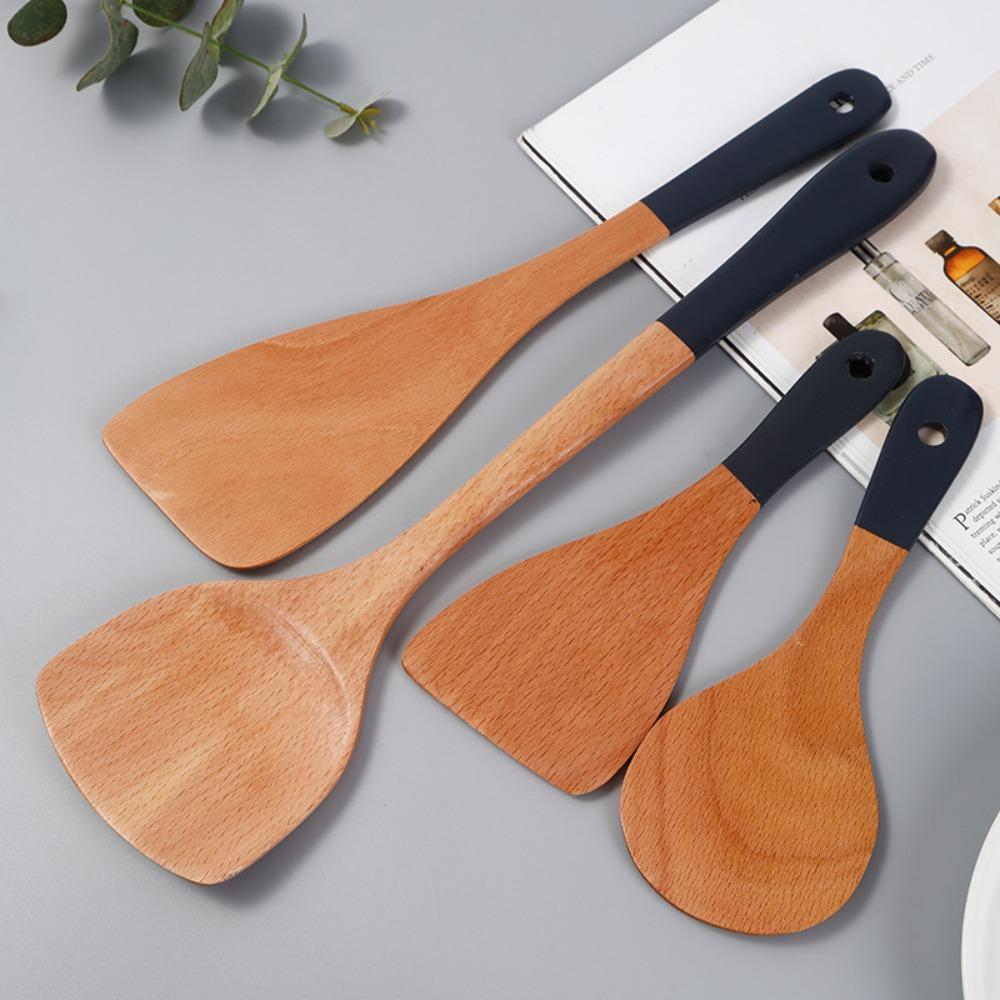3/5 Pcs Long Handle Wooden Cooking Kitchenware Set Non-stick Cooking Utensil Set  Non-stick Pan