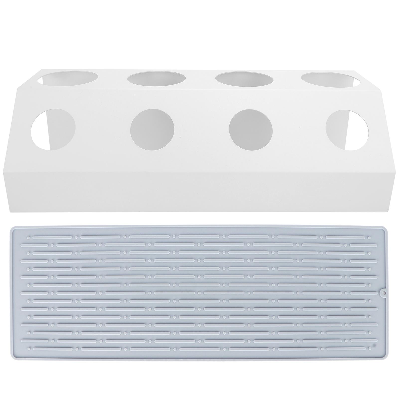 

Сушилка для бутылок с газировкой, 4 отверстия, сушилка для бутылок с подушкой для сушки для кухни ресторана белый