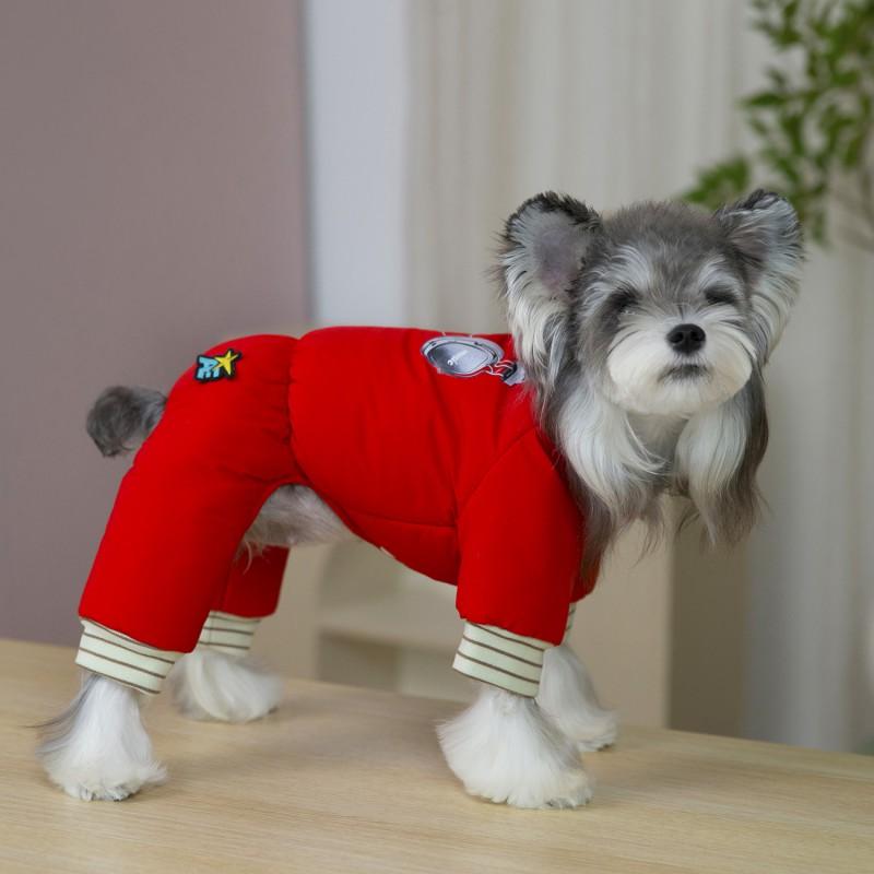 Winter Dog Four-Legged Cotton Coat Small To Large Breeds Warm Waterproof Pet Sweater In Red Blue Purple