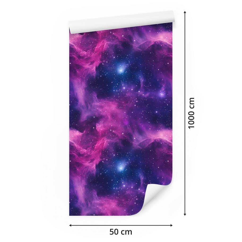 Watercolor Galaxy Wallpaper, Purple and Navy Blue, Violet Background, 50x1000