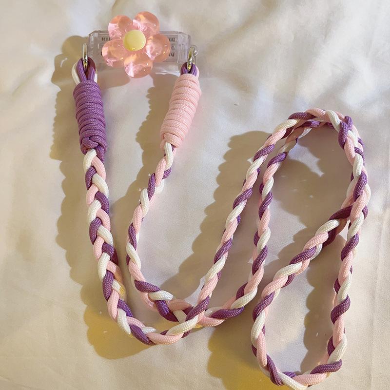 1pcs Flower Back Clip - Neck Strap, Universal Phone Case Hanging Rope, Diagonal Cross Phone Chain, Jewelry Accessory