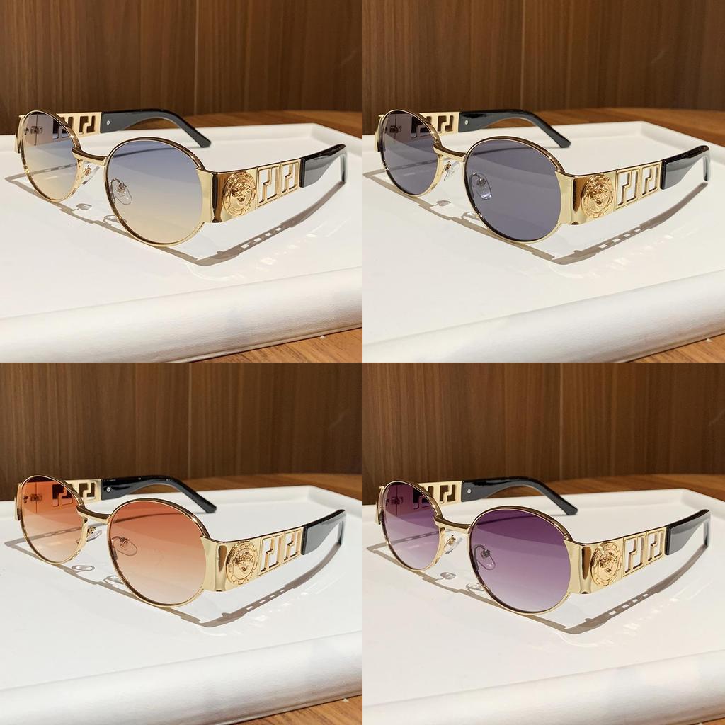 Metal Oval Frame Sunglasses With Pc Lenses For Fashionable Sun Protection And Outdoor Activities