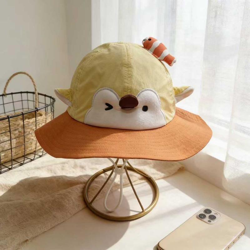 2026 New Kids Cartoon Bucket Hat 52-54cm 4-8 Years Sun Visor for Girls Summer Outdoor Travel Face Small Sunscreen Boys Caps