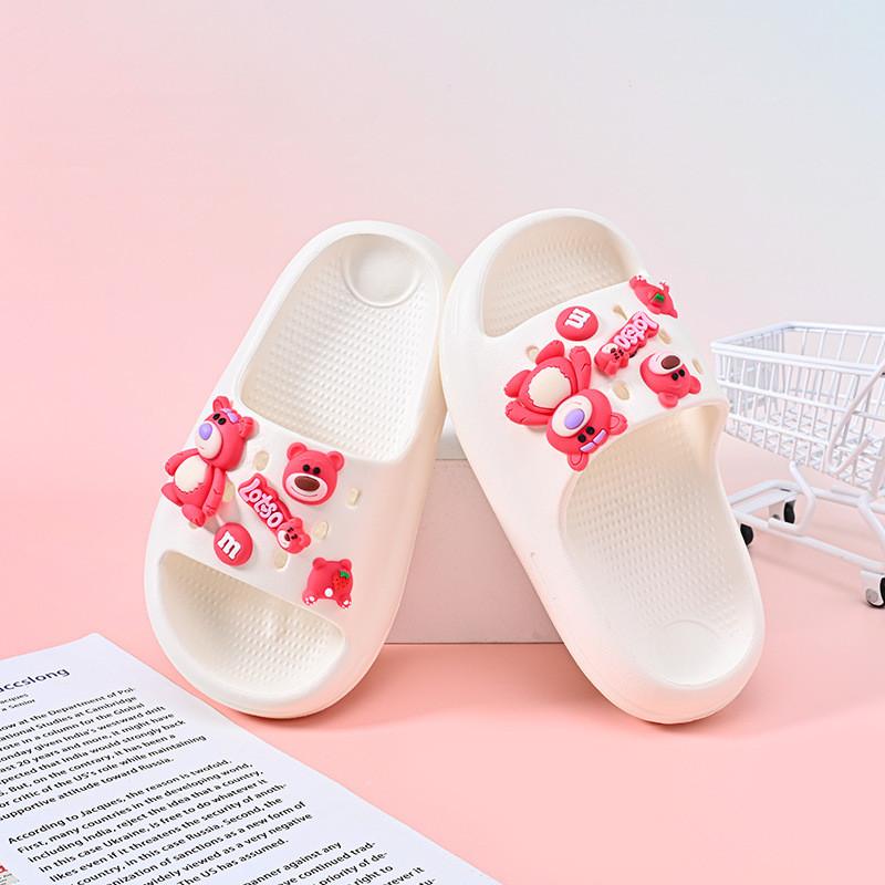 

Летние Веселые Мультяшные Шлепанцы Клоги из ЭВА для Девочек и Мальчиков Домашний Комфорт OffWhite,26-27