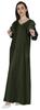 Bimba Abaya Islamic Prayer Dress With Hijab For Women's  Front Button Placket  Muslim
