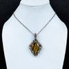 Tiger's Eye 999 Copper Wire Wrapped Pendant, Handmade Gemstone Pendant , Gift For Mom Antique Jewelry