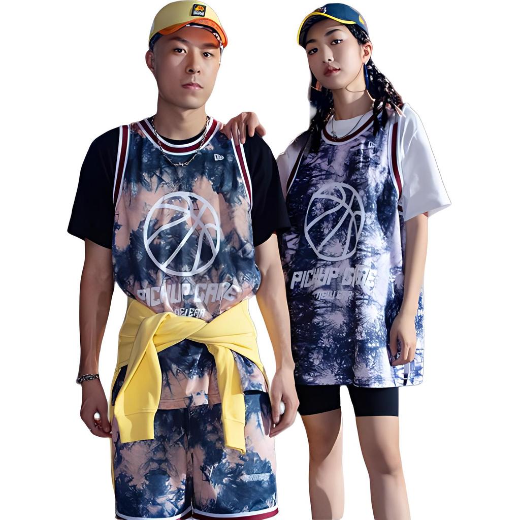 New Era Tie-Dye Print Basketball Shorts Unisex shorts Purple 13095662