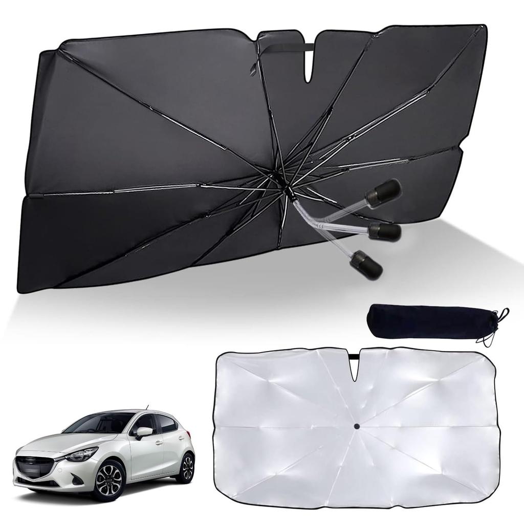 Mazda MAZDA2 Demio DJ Series Car Umbrella Sunshade 360° Bendable Umbrella Pattern, 10 Ribs,