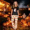 Familien-Passendes Halloween-Print-Pyjama-Set Kurzarm-Oberteil und Hose