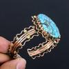 Blue Turquoise Handmade Gemstone Bracelet, 999 Copper Wire Wrapped Antique Jewelry Bracelet, For Engagement Gift