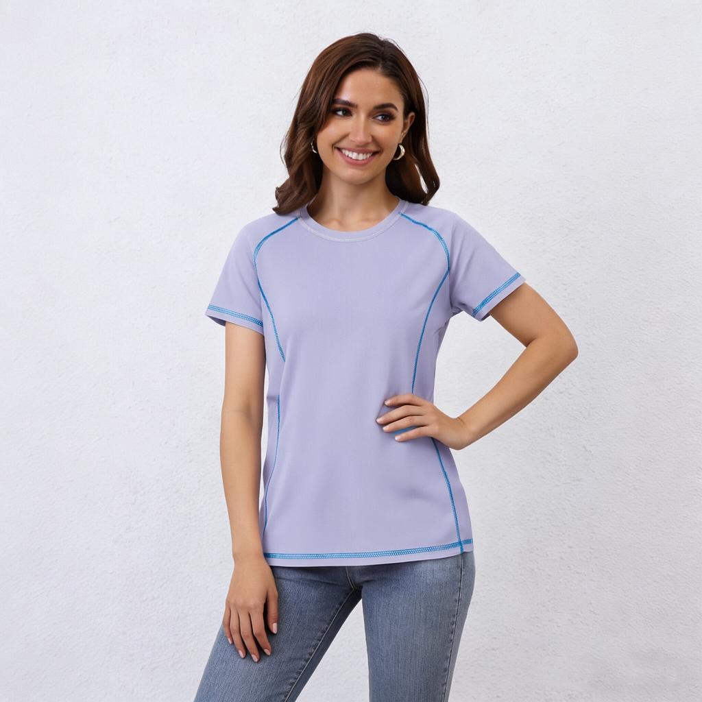 Summer Women's Quick Drying Ice Silk T-shirt, Women's Outdoor Sports Short Sleeved Top