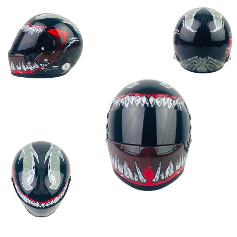 Venom Custom Bear Doll: Model Locomotive, Motorcycle Helmet, Car Pendant, Mini Figurine