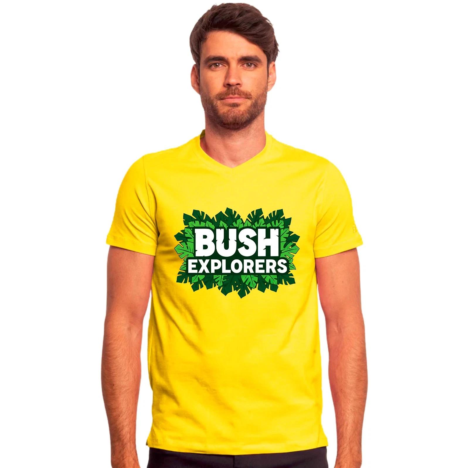 Hiking Camping T-Shirt, Bush Explorers Nature Outdoors Adventure Apparel Top 4XL