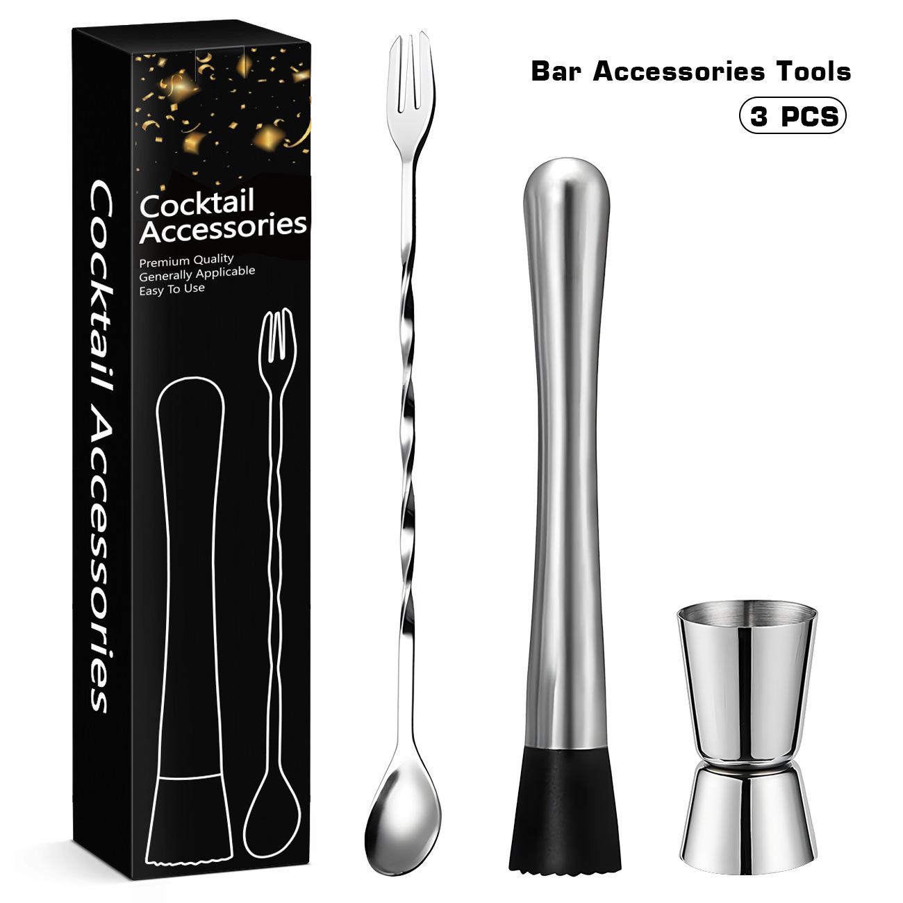 Cocktail Muddler Bar Tool Set Stainless Steel Muddler with Non-Scratch Nylon Head Professional Bartending Kit Cocktail Making
