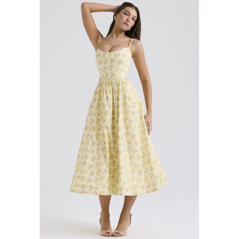 Waist Hugging Solid Color Suspender Dress Waist-Tight Pure Color Sling Dress