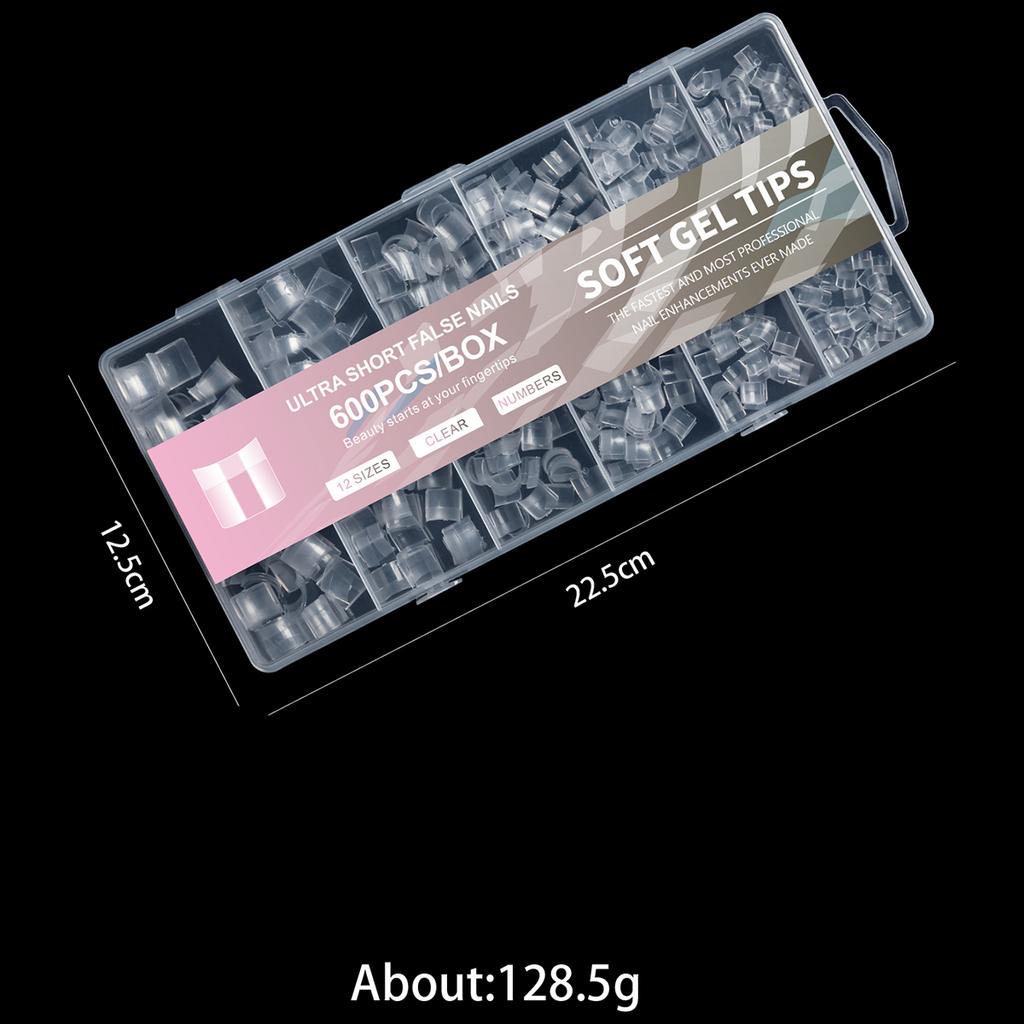 XS Square Soft Gel Tips For Toenails&Nails Half Cover Press On Acrylic Nails Extra Short False Nails For Small Nail Bed