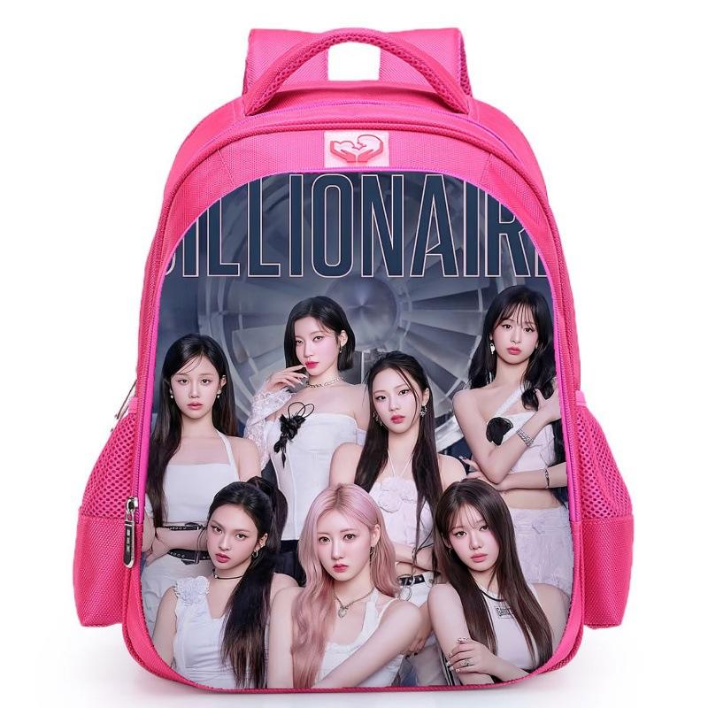 Babymonster Member Name Collage, Schoolbag, Elementary School Backpack, Korean Group Support Pink Backpack