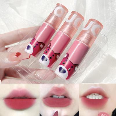 Little Bear Sweet Lip Gloss Lip Mud Nude Matte Chocolate Lipstick Red Lip Tint Glaze Korean Waterproof Lasting Makeup Cosmetics
