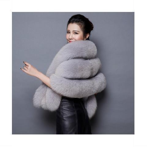 Winter fox fur imitation fur shawl women's medium and long slim wedding dress cape imitation fur cape outside