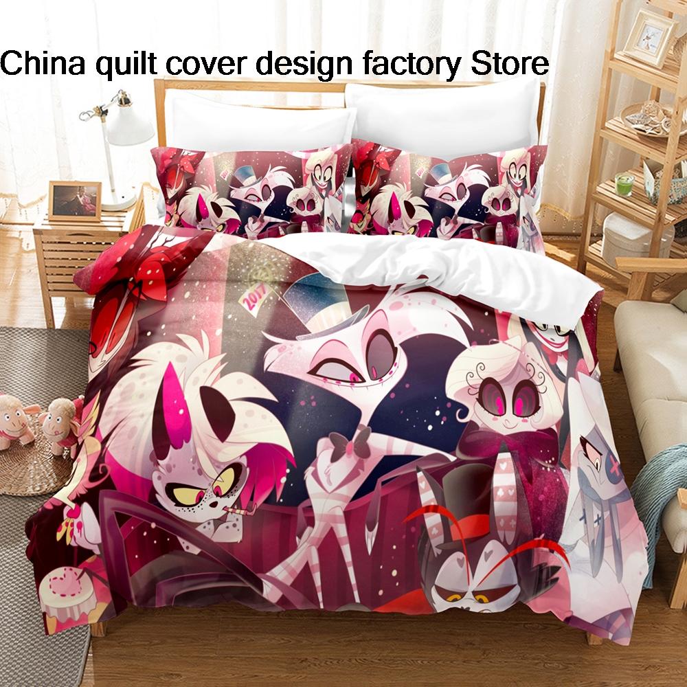 HotHazbin Hotel Charlie Bedding Set 3PCS Anime Print Duvet Cover All Sizes Customizable for Fans Bedroom