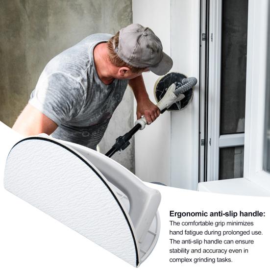 Non-slip Sanding Tool Semi-Circular Angle Sandpaper with Ergonomic Handle Multifunctional Wall Corner Sander Drywall Polishing Grinding 10 Sandpapers