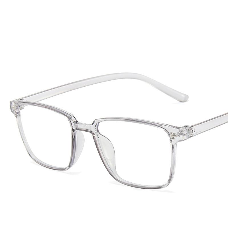 New Retro Glasses Frame Fashionable Eyeglasses Anti Blue Light Trendy Square Flat Mirror Women Man Spectacle Decorative Eyewear