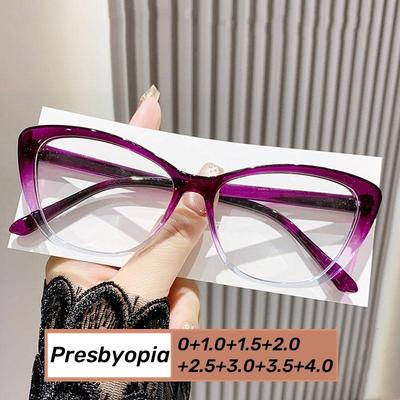Occhiali da lettura da donna alla moda, da uomo, alla moda, di lusso, con design alla moda, presbiopia, occhiali da vista con occhi di gatto, anti-luce blu, per donna
