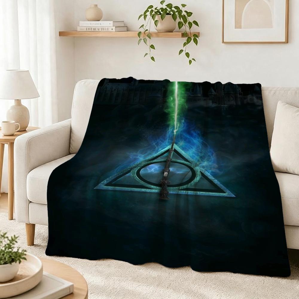 Hogwarts Magical Essentials Theme Blanket Fluffy Plush Throw Blanket For Living Room Gaming Room Home Party Decor Christmas Gift