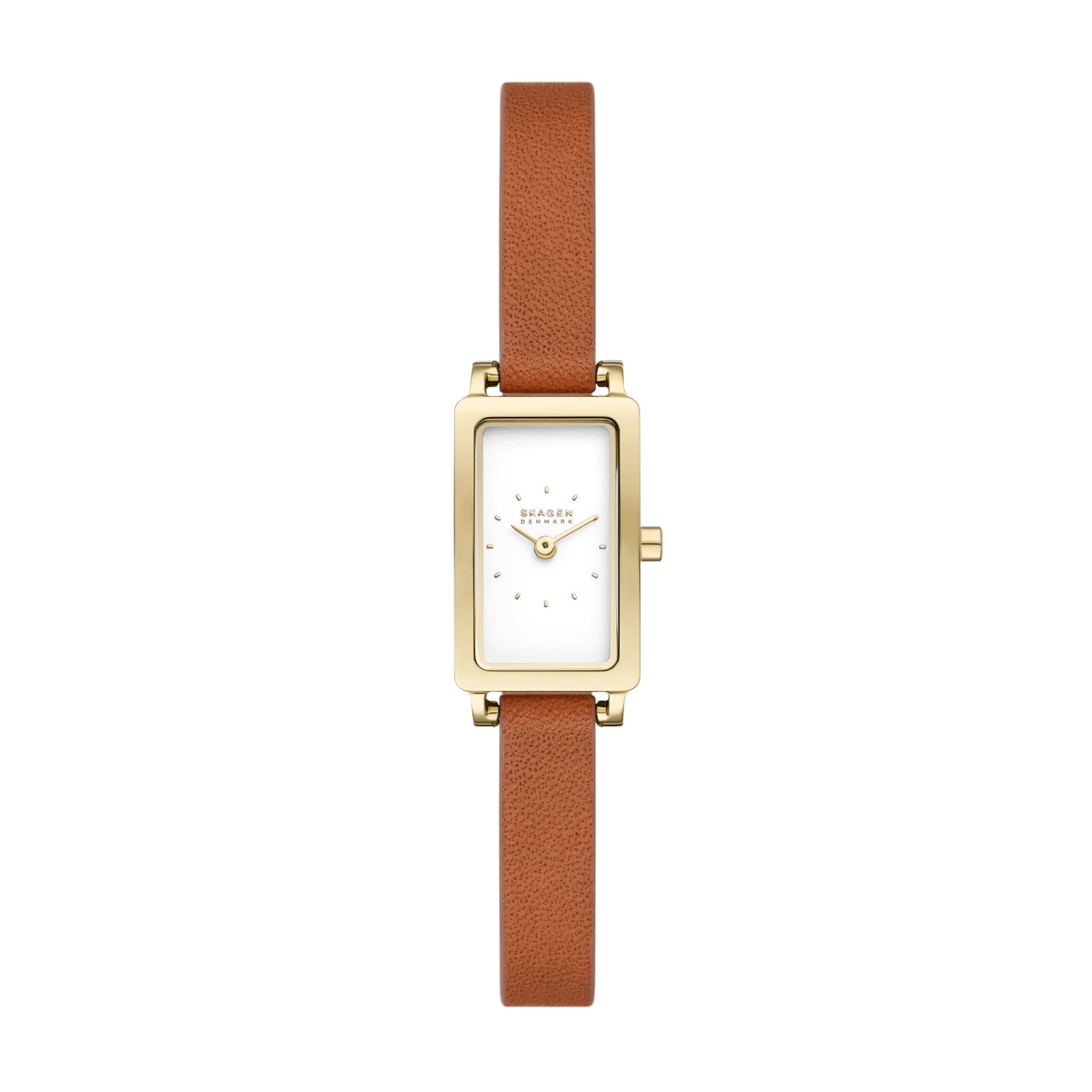 

Skagen Hagen Micro Brown Leather Band Watch Women s Two-Hand (Model SKW3149) коричневый