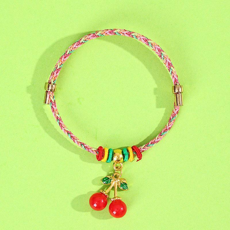 Dragon Boat Festival Tassel Pendant: Five-Color Pink Zongzi String with Gourd for Peace and Health