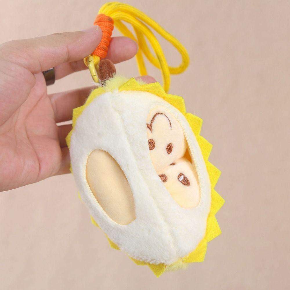 PP Cotton Fruit Durian Pendant Detachable Fruit Durian Plush Keyring  Boys and Girls