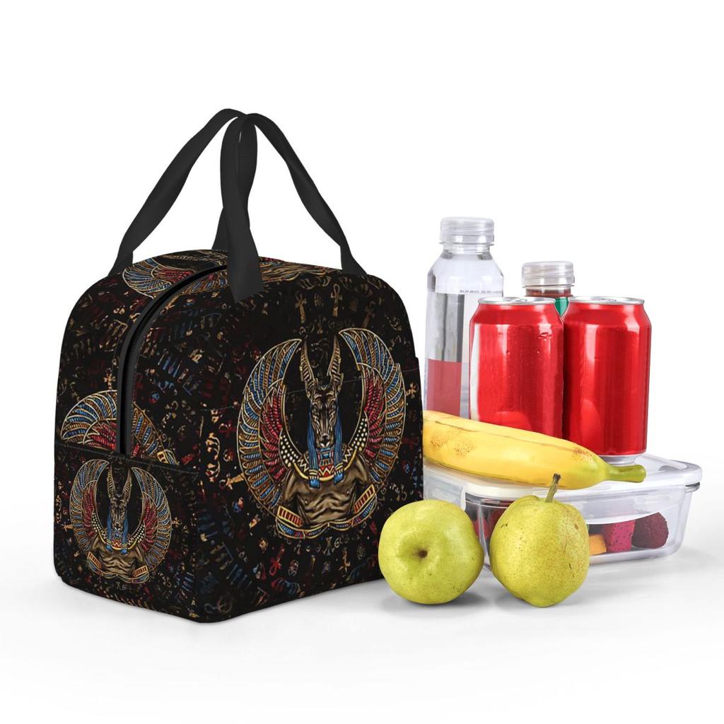 Anubis Egyptian God Insulated Lunch Bag for Women Office Cooler Thermal Food Box Tote Leakproof Lunch Boxes Container